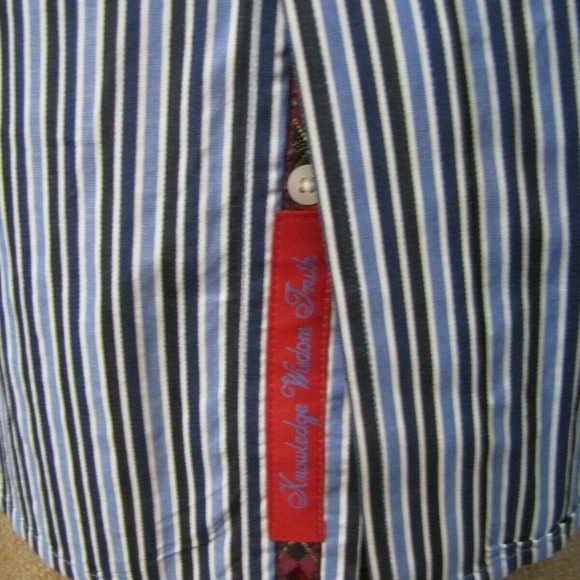 ROBERT GRAHAM Large Button Shirt Flip Cuff Striped - Picture 5 of 7